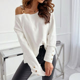 Casual Long Sleeve Pullover Silver Sam