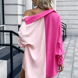 Lapel Blouse Top & Shorts Set