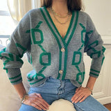 Long Sleeve Buttoned Cardigan Sweater Coats Silver Sam