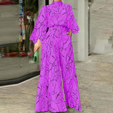 Print Long Sleeve Jumpsuit Office Lady Elegant O Neck Shirt Romper Silver Sam