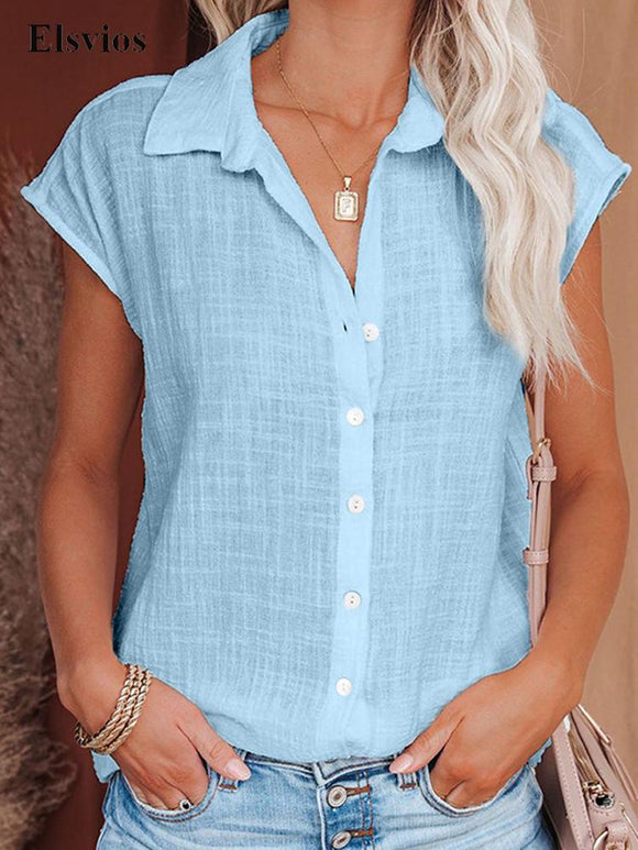 Single-breasted Button Blouse Silver Sam