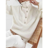 Casual Long Sleeve Button Warm Pullover Tops Silver Sam