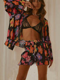 Floral Printed Lapel Shirt & Shorts