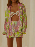 Floral Printed Lapel Shirt & Shorts