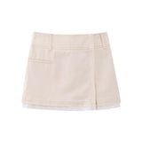 Short Blazer Jacket Skirt Set Fashion Lapel V Neck Detachable Sleeves