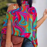 Loose Hollow Out Halter Short Batwing Sleeve Blouse Silver Sam