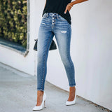 Casual Ripped Streetwear High Waist Jeans
