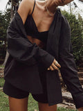 3 Piece Long Sleeve Top & Shorts Set