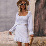 Elegant Ladies Striped 2-Piece Skirts Suits