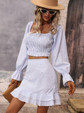 Elegant Ladies Striped 2-Piece Skirts Suits