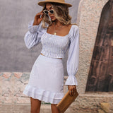Elegant Ladies Striped 2-Piece Skirts Suits