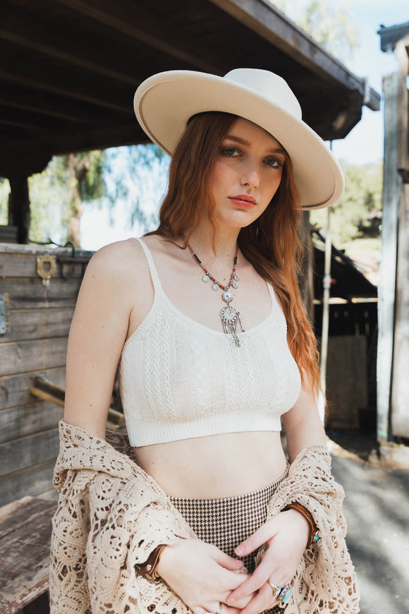 Cable Stitch Breathable Brami Periwinkle Aether