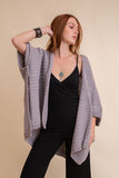 Ridged Rib Knit Ruana Periwinkle Aether