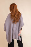 Ridged Rib Knit Ruana Periwinkle Aether