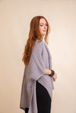 Ridged Rib Knit Ruana Periwinkle Aether