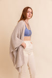 Ridged Rib Knit Ruana Periwinkle Aether