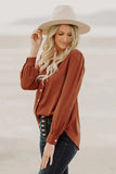 Khaki Button Up Puff Sleeve Shirt