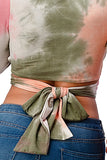 Tie-Dye Wrap Crop Top Indigo Arrowwood