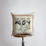 Farm Fresh Milk Dairy Cow Pillow Cover | Farmhouse Pillow | Farmhouse Maroon Abderus
