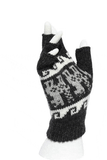 Alpaca Inca Patterned Fingerless Women Gloves