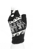 Alpaca Inca Patterned Fingerless Women Gloves