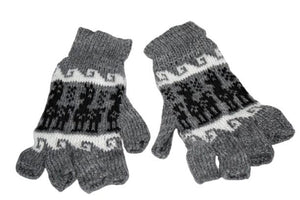 Alpaca Inca Patterned Fingerless Women Gloves