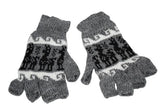 Alpaca Inca Patterned Fingerless Women Gloves