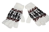 Alpaca Inca Patterned Fingerless Women Gloves