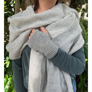 Gray Loop Knit Alpaca Scarf Ariel