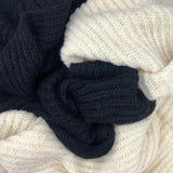 Chunky Black Knit Alpaca Scarf Ariel