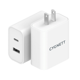 Cygnett PowerPlus 38W Dual Port Wall Charger (20W USB-C/18W USB-A)