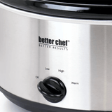 Better Chef 6-Quart Oval Stainless Steel Slow Cooker with Removable St