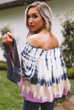 Love Triangle Off Shoulder Tie-Dye Print Top