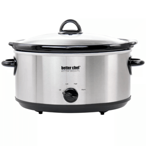 Better Chef 6-Quart Oval Stainless Steel Slow Cooker with Removable St
