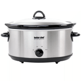 Better Chef 6-Quart Oval Stainless Steel Slow Cooker with Removable St