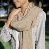Beige Handloom Cashmere Scarf Ariel