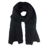 Chunky Black Knit Alpaca Scarf Ariel