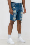 Washed Distressed Denim Shorts Lime Milo