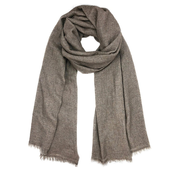 Espresso Handloom Cashmere Scarf Ariel