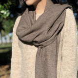 Espresso Handloom Cashmere Scarf Ariel