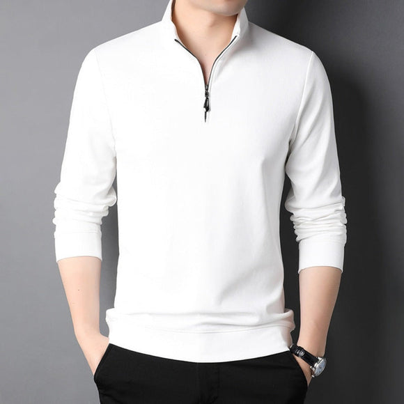 Men's Casual Stand Collar Long Sleeve Top Yellow Pandora