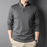 Men's Casual Stand Collar Long Sleeve Top Yellow Pandora