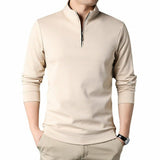 Men's Casual Stand Collar Long Sleeve Top Yellow Pandora
