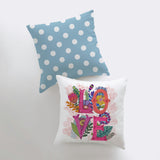 Love Floral Blue Polkadots Pillow Cover | Gospel Pillow | Home Decor | Maroon Abderus