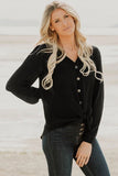Khaki Button Up Puff Sleeve Shirt