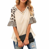 Leopard Print Sleeve Top Yellow Pandora