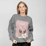 Womens Meowy Christmas Sweatshirt Yellow Pandora