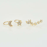 Moon & Star Earring and Cuff Set Jasper