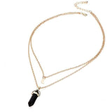 Obelisk Crescent Moon Necklace Jasper