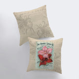 Lily Flower | Lily Flowers | Pillow Cover | Floral | Vintage | Maroon Abderus